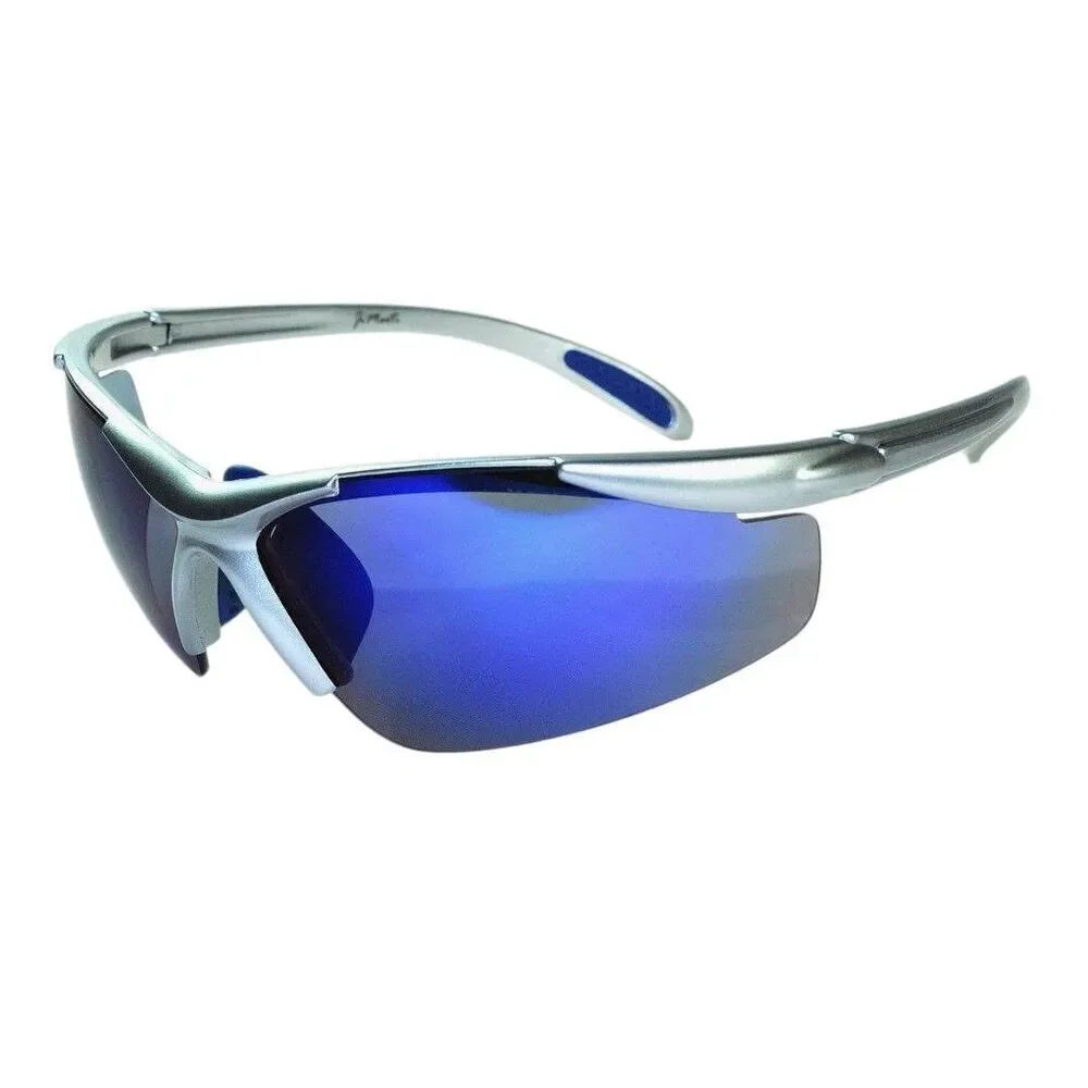 JiMarti Polarized Sunglasses Silver Blue Golf Fishing Cycling Unbreakable Frame